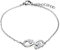 Feilok Damen-Armband Damen-Armreifen Armkette Verstellbar Charm Armkettchen mit Unendlichkeit Infinity Zeichen Anker Kristall Elegant Edelstahl Silver