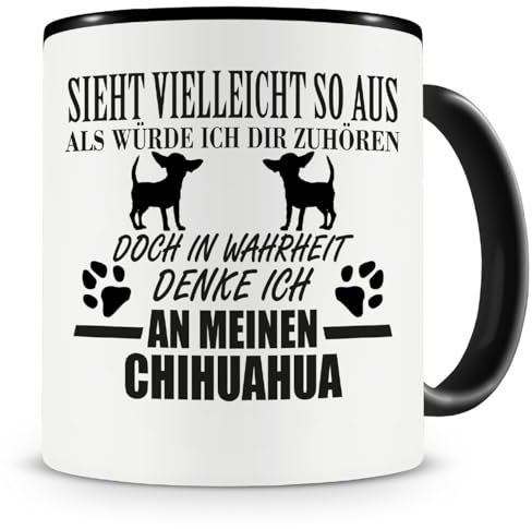 Samunshi® Ich denke an meinen Chihuahua Hunde Tasse Kaffeetasse Teetasse Kaffeepott Kaffeebecher Becher