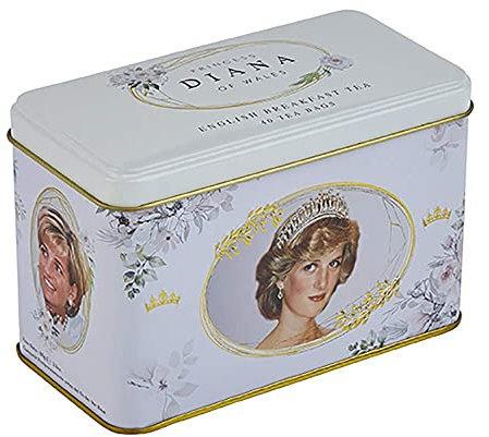 New English Teas Princess of Wales, Diana Tea Tin with 40 English Breakfast Teabags