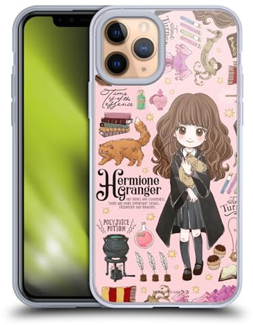 Head Case Designs Officially Licensed Harry Potter Hermione Pattern Deathly Hallows XXXVII Soft Gel Case Compatible With Apple iPhone 11 Pro