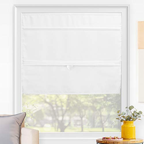 CHICOLOGY Raffrollos für Fenster, Fensterblenden für Zuhause, Fensterdekoration, Raumverdunkelung, römische Rollos, 91,4 cm B x 162,6 cm H, Runway White (Lichtfilterung)