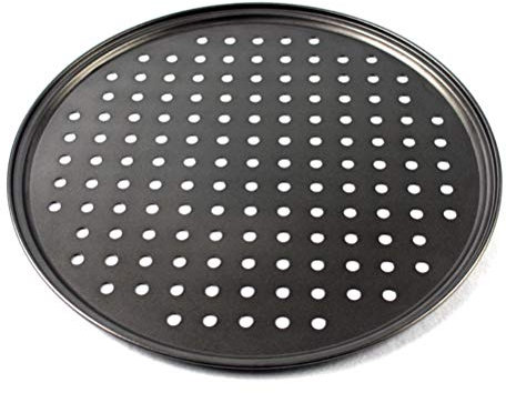 Yeglg Bandeja de pizza antiadherente para horno, sartenes de pizza, bandeja redonda para hornear pizza con agujeros para el hogar cocina y hornear pizza casera (26 cm/28 cm/32 cm)