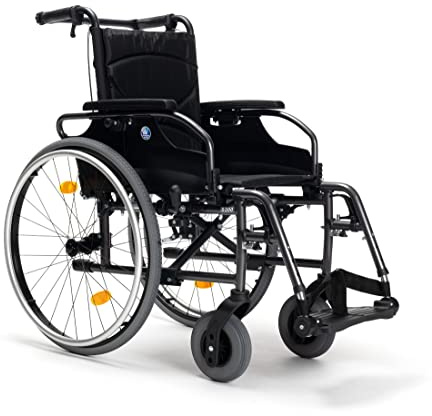 FabaCare Leichtgewichtrollstuhl D200 mit 30 Grad Rückenneigung, verstellbare Rückenlehne, Hybrid-Rollstuhl, Sitzbreite 52 cm