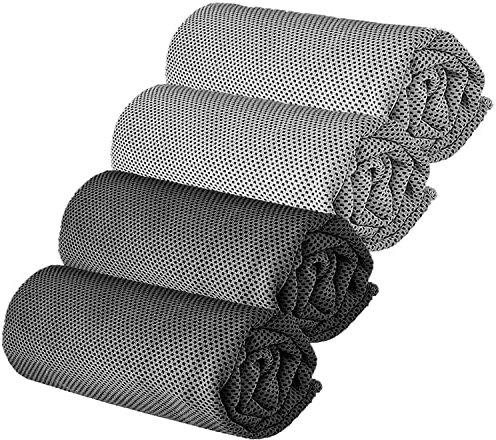 YQXCC Kühlendes Handtuch 4 Stück 120x30 cm Mikrofaser für Sofortige Kühlung Entlastung - Für Yoga, Golf, Reisen, Sport, Camping, Fußball & Outdoor-Sport