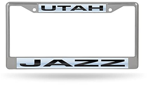 Rico Industries Unisex-Erwachsene FCL Chrom-Laserlizenzrahmen Auto-Rahmen, Utah Jazz