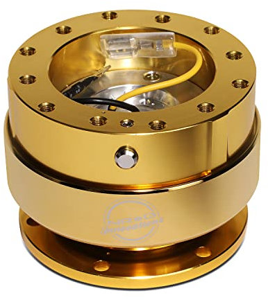 NRG Innovations SRK-200CG Gen 2.0 Aluminium-Lenkrad-Schnellverschluss-Adapter, enge Kugellagerschloss, passend für 6 Bolzen, 70 mm, 74 mm, Chrom-Gold