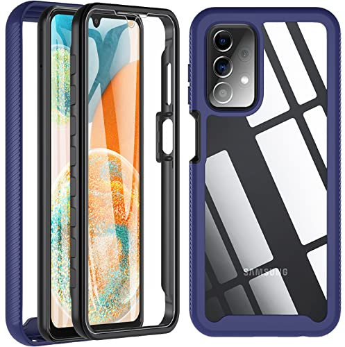 BESINPO Coque pour Samsung Galaxy A23, 360 ° Full Body Double Face Coque Antichoc Housse Protection D'écran Integrale, Antirayures Solide Etui TPU Bumper Case - Bleu