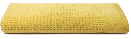 OSAMA Sweet Home SW 84009612 Waffel-Badetuch, Reine Baumwolle Zero Twist, York Yellow, 70 cm x 140 cm