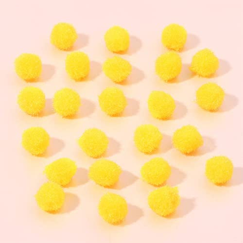 1000 Stück Bunte Mini Pompons zum Basteln 10mm Flauschige Pom Poms Plüschbälle Bälle Kleine Bommeln Filzkugeln für Geburtstag Hochzeit Handwerk Weihnachten DIY Nähen Dekorationen,Gelb