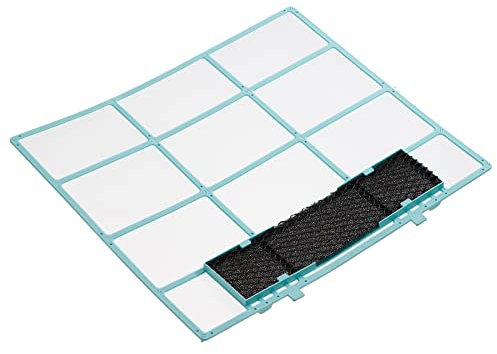 PATIKIL 12.6 x 10.83 Aire Acondicionador Aire Filtro, Plástico Aire Filtrado Pantalla Reemplazo con Aire Filtro Espuma para HVAC, Azul Negro