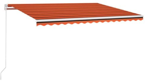 vidaXL Gelenkarmmarkise Einziehbar mit LED Markise Sonnenmarkise Balkonmarkise Sonnenschutz Sichtschutz Fenster Terrasse Garten 450x350cm Orange Braun