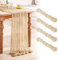 Seihtuch-Tischläufer, Boho Gaze Käsetuch Tischläufer Rustikaler Durchsichtiger Läufer, Musselin Dekostoff, Lang Tischdecke für Hochzeit Braut Babyparty Geburtstagsfeier Tischdekoration (Beige 4)