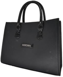 Armat Bags Handarbeit Damen Handtasche Mittelgross Elegant Handtaschen Karierte Tasche Leder Schultertasche Frauen Umhängetasche Modern Henkeltasche (Schwarz Kroko)