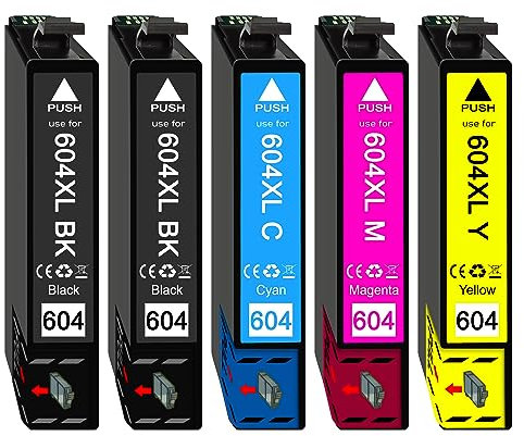 5er Pack 604XL Druckerpatronen kompatibel für Epson 604 604XL – für Drucker XP-2200 XP-2205 XP-3200 XP-3205 XP-4200 XP-4205 WF-2910 WF-2930 WF-2935 WF-2950