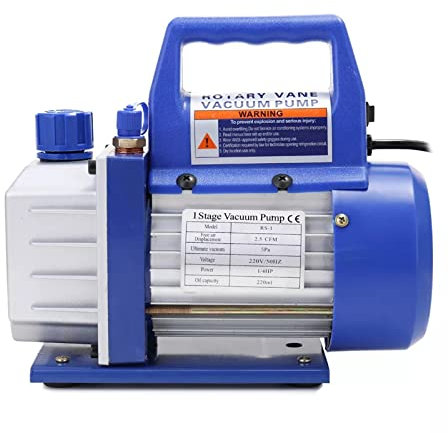 PIGENE Bomba Sumergible pequeña Ajustable Bomba de vacío eléctrica de Paleta rotativa de una Sola Etapa, Bomba de vacío Industrial de Mantenimiento de refrigeración con Ventana de Espejo de Aceite
