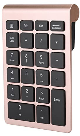 Pavé Numérique sans Fil, Mini Clavier Numérique 22 Touches, Clavier Numérique de Comptabilité Financière, pour, Ordinateur Portable Mac OS, Ordinateur de Bureau (Or Rose)