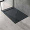 doporro Receveur de Douche Design Ultra Plat 4 cm Bac à Douche Rectangulaire en Solid Surface Gris Noir Mat Geoma04 90x120x4 cm avec Bonde AL02