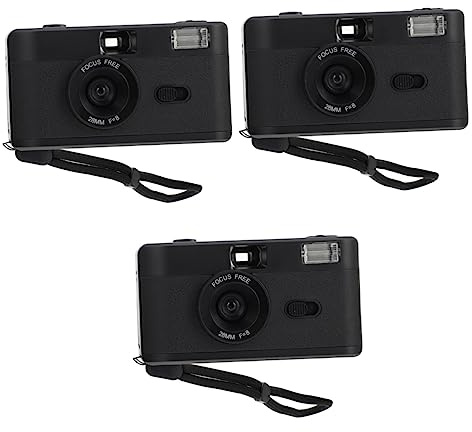 Gatuida 3pcs Film Camera Reusable Camera Built Flash No Battery Needed Vintage Style Film for Photography Lovers