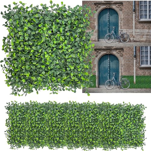 DOPGIB Artificial Grass Wall Backdrop: 10x 10(26P) Boxwood Faux Green Wall Panels for Interior Wall, Greenery Wall,Garden and Indoor Outdoor Plant Decor