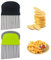 EASYKEENECOM Wellenschneider Wellenmesser Riffelmesser aus Edelstahl Wellenschnittmesser für Gemüse,Pommes, Butter, und Obst (Schwarz Und GrüN)