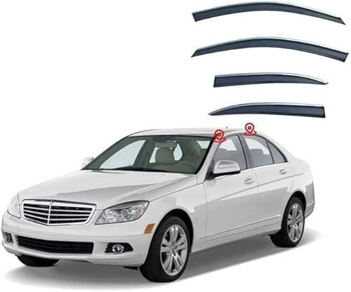Windabweiser Passend Für Benz C-Class W203 W204 W205 2000-2021 Autofenster Regenschutz Regenabweiser Deflektoren Regenabweiser Integrierte Deflektoren