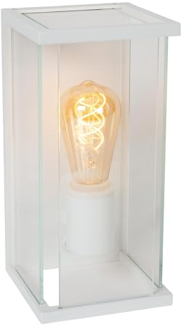 LUCIDE CLAIRE - Wandleuchte Innen/Außen - 1xE27 - IP54 - Bewegung und Tag/Nacht-Sensor - Weiß