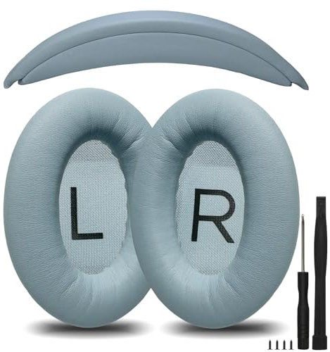 Nullmini Ersatz-Ohrpolster für Bose QuietComfort 35 45 QC35 QC35ii QC45 Kopfhörer, Ohrpolster, Ohrenschützer, Stirnband (blau)