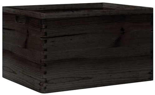 vidaXL Holzkiste mit Griffen Schwarz 40x30x23 cm Massivholz Kiefer