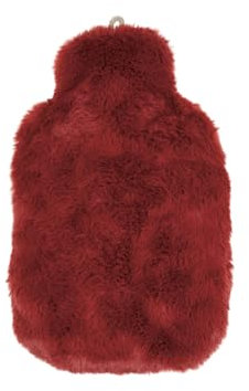 Hugo Frosch Öko-Wärmflasche Kinder 0,8l – Made in Germany – mit kuscheligem Flauschbezug Herbstrot – kleine, auslaufsichere & geruchsneutrale Bettflasche – langlebig & mit waschbarem Bezug