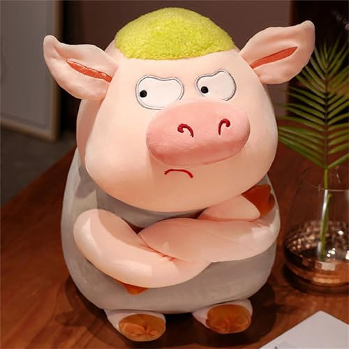 champracer Kuscheltier Schwein Pigwick, Plüsch-Schweinchen, Kuscheltier Plüschkissen, Cartoon Kinder Begleiten Kuscheltier Stofftiere, Geschenke für Jungen Und MäDchen (Grau, 40 cm)