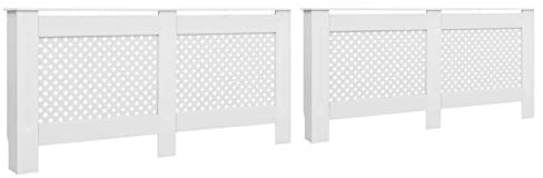 Xichuzi Heizkörperverkleidungen 2 STK. Weiß 172×19×81,5 cm MDF, Heizung Abdeckung, Radiator Cover, Heizungsabdeckung, Abdeckung Heizung, Heizkörper Verkleidungen - 3051379