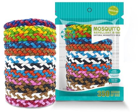 12 Pack Mosquito Repellent Bracelet, Insect Repellent Bracelet, Travel Essentials, Natural Plant Ingredients, Long-Lasting Mosquito Bite Relief, Adjust Size, Suitable for Adults and Children