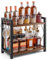KUOFANY Küchenregal klein,Kleines Regal Küche,Küchenregal Arbeitsplatte Küche Arbeitsplatte,Küchenregal Organizer,Gewürzregalsystem,Kaffee Küchen 2 Tier Organizer Gewürzständer
