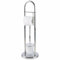 Set Porta Carta Igienica e Scopino WC - 20x65 cm Piantana da BAGNO Portarotolo e Scopino in Acciaio Inox - Porta Rotolo Carta Igienica Da Terra con Design Salvaspazio