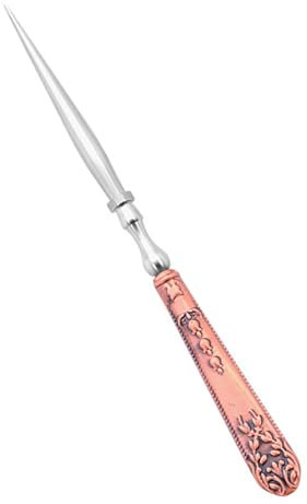 Morain Punteruolo da cucito Impugnatura ergonomica in metallo Punteruolo da cucito Stile Europeo Punteruolo da ricamo per lavoro in pelle Ricamo