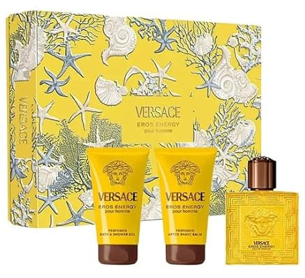 Versace Eros Energy by Versace for Men - 3 Pc Gift Set 1.7oz -EDP Spray, Bath and Shower Gel,After Shave Balm
