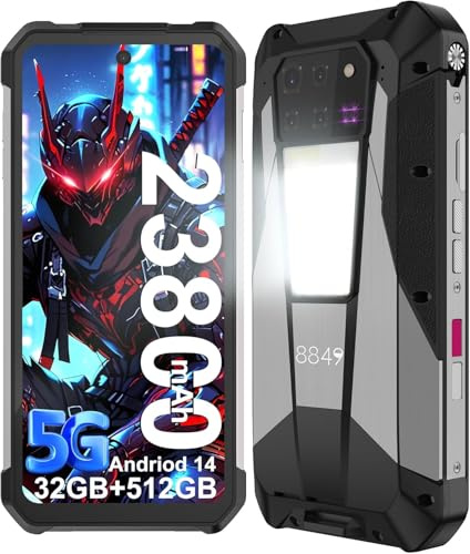 8849 Tank 3 Pro Rugged Smartphone 23800mAh Rugged Projector Phone 32GB+512GB Dual Sim 5G Android 14 Unlocked Mobile Cell Phones 6.79 Big Screen, Camping Light/2TB Expand/OTG 97dB Loud Speaker