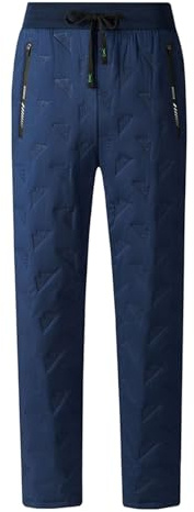 WAZHAKU Pantaloni termici da uomo, caldi, comodi, in pile, per attività all'aperto, taglie forti, imbottiti, in pile, rinforzati, per il tempo libero, con tasche