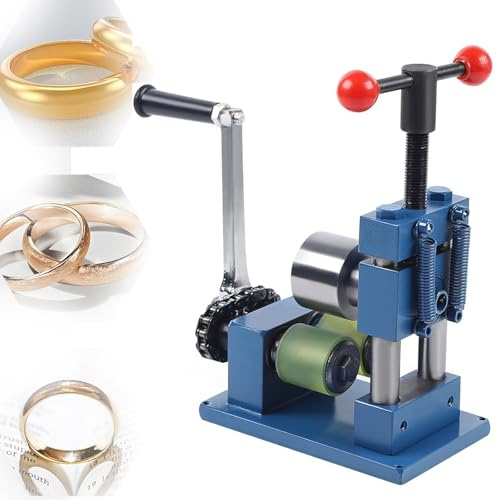 QYLTTDM Manual Jewelry Bending Machine, Hand Crank Ring Bracelet Bending Machine, Making DIY Tool, Spoon Ring Making Kit & Bracelet Rolling Tool for Processing Gold Silver Ring Bracelet Earring