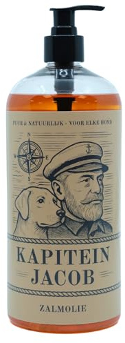Kaptein Jacob laxolja för hundar – 1 liter – 100 % norsk laxolja – rik på omega-3, -6 & -9