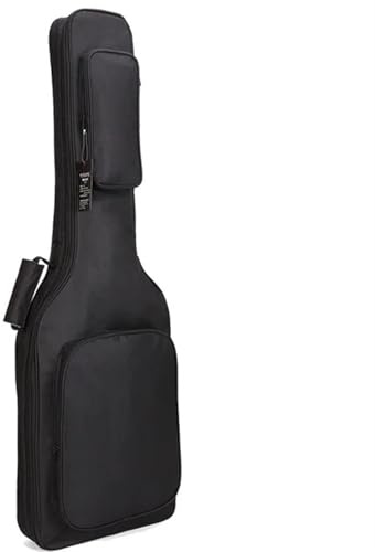 LPATEBCVU Gitarrentasche E-Gitarrenkoffer Basstaschen Doppelt verstellbare Gurtpolster 8 mm Dicke Baumwollabdeckung 600D Oxford Schwarz Klassische Gig-Handtasche(Black Guitar)