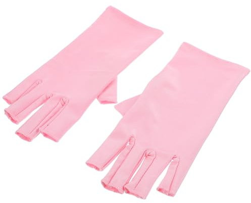 Mipcase Nagel Anti Handschuhe UV Schutz Halbfinger Schutzhandschuhe Damen Maniküre Handschuhe für Nagelkunst Langlebig Hautschützend Wasserreinigt Geeignet für Nageltrockner Outdoor
