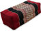 livasia Block Yogakissen eckig - 17x34x12cm - Meditationskissen mit Kapok, Stützkissen Bolster rechteckig, Yoga Pilates Zubehör Nackenkissen, Thaikissen fest handgefertigt (Rot/Schwarz)