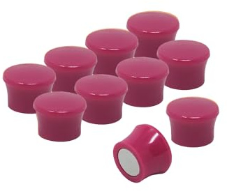 Small High Power Pink Memo Board Magnets for Fridge, Whiteboard, Noticeboard, Filing Cabinet - Pack of 100