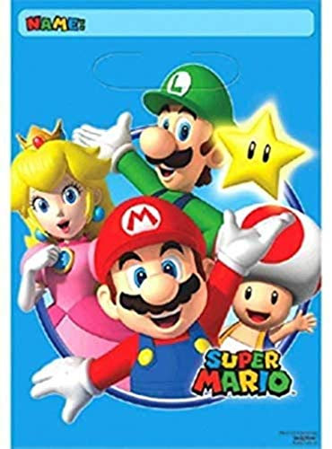 amscan Super Mario Party-Reihe Super Mario, Gefaltete Partytüten, Mehrfarbig, 8 Stück
