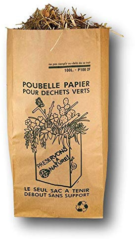 LOT E 2 SACS PAPIER POUR COMPOST DÉGRADABLE 60 LITRES POUR DÉCHETS ORGANIQUE EN PAPIER - CES SACS SONT DE VERITABLES POUBELLES PAPIER UTILISABLES S...