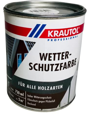 Krautol Wetter-Schutzfarbe Seidenmatt Weiß 0,75 L