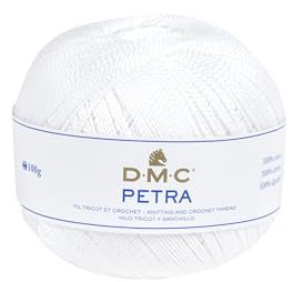DMC Petra Filato Misura 5, Cotone, Bianco, 9x9x8 cm, 400 unità