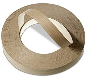 WoodPress 30mm Real Oak Edging Tape - 50m Iron On Edging Strip - Pre-Glued Edge Banding for DIY Application - Wood Trim Edging Tape for Desk, Cabinet, Door - Edging Strip for Furniture Restoration