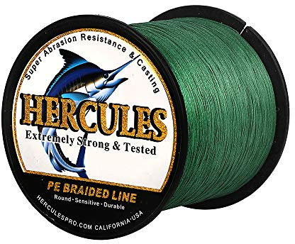 HERCULES Super Cast 100m - 2000m Yards Geflochtene Angelschnur 10lb - 300lb Test für Salzwasser Süßwasser PE Geflecht Fischdraht Superline 8 Stränge